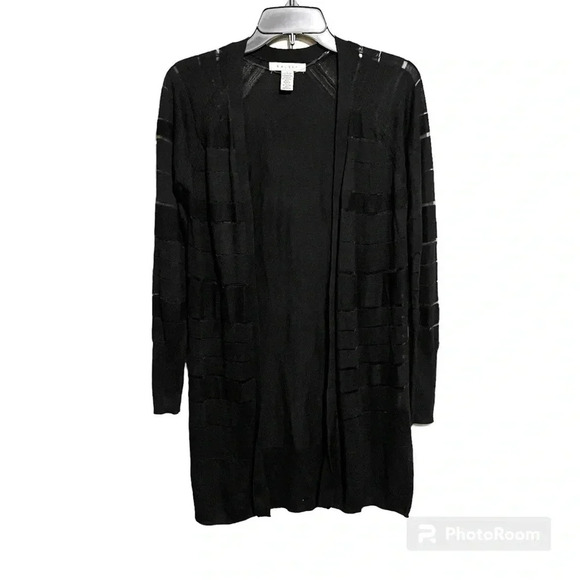 Ralsey Lightweight Sheer Striped Black Long Cardigan Women’s Size S - Picture 1 of 7